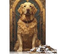500 Piece Golden Retriever Portrait Square Jigsaw Puzzles for Adults & Wooden Puzzles Learning Educational Toys Family Games 500pcs (52x38cm)
