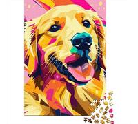 500 Piece Golden Retriever Puzzles for Adults Wooden Puzzles Educational Games For Kids 500pcs (52x38cm)
