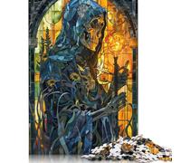 500 Piece Golden Skeleton Sentinel Creative Square Jigsaw Puzzles for Adults And Wooden Puzzles Educational Game for Adult 500pcs (52x38cm)