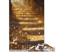 500 Piece Golden Steps Square Jigsaw Puzzles for Adults, Wooden Puzzles Educational Game for Children 500pcs (52x38cm)