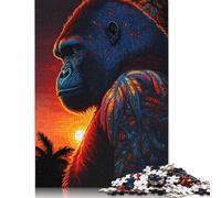 500 Piece Gorilla Art Style 6 Jigsaw Puzzles for Adult Teenagers Puzzle Jigsaws for Adults Jigsaw Puzzles for Adults 500pcs (52x38cm)