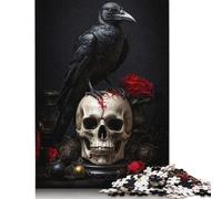 500 Piece Gothic Crow Jigsaw Puzzle for Adult Teenagers Puzzles for Teenagers Gifts Home Educational Games DIY Toys 500pcs (52x38cm)