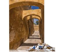 500 Piece Gozo Citadel Narrow Street Square Puzzle for Adults, Wooden Puzzles Puzzle Hands-on Game 500pcs (52x38cm)