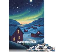 500 Piece Greenland Village Night Adult Puzzles Wooden Puzzles Educational Stress Relief Toy Puzzle 500pcs (52x38cm)