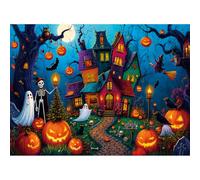 500 Piece Halloween Puzzles for Adults, Mystical Haunted Castle Puzzle