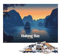 500 Piece Halong Bay, Vietnam at Sunset Square Puzzles for Adults And Wooden Puzzles Family Activity 500pcs (52x38cm)