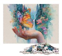 500 Piece Hand And Butterfly Harmony Puzzles for Adults & Wooden Puzzles Educational Puzzle Family Game 500pcs (52x38cm)