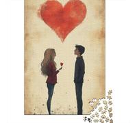 500 Piece Happy Lovers Jigsaw Puzzle for Adult Teenagers Puzzle Jigsaws for Adults Brain Teaser Puzzles For Adults 500pcs (52x38cm)