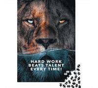 500 Piece Hard Work Beats Talent 1 Jigsaw Square Puzzle for Adults & Wooden Puzzles Educational Game Challenge Toy 500pcs (52x38cm)