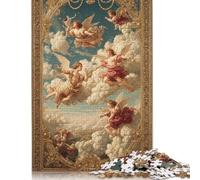 500 Piece Heavenly Angels in Flight Square Jigsaw Puzzles for Adults, Wooden Puzzles Learning Educational Toy 500pcs (52x38cm)