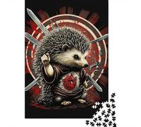 500 Piece Hedgehog Animal Creative Square Jigsaw Puzzles for Adults & Wooden Puzzles Educational Toys 500pcs (52x38cm)