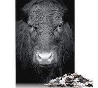 500 Piece Highland Cattle Animals Jigsaws for Adults Wood Puzzle Jigsaws Educational Game Challenge Toy 500pcs (52x38cm)