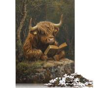 500 Piece Highland Cow Nature Book Square Puzzles for Adults And Wooden Puzzles Family Activity 500pcs (52x38cm)
