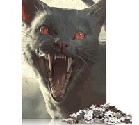 500 Piece Horror Cat Square Puzzle for Adults Wooden Puzzles Educational Puzzle Family Game 500pcs (52x38cm)
