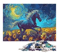 500 Piece Horses Running Paint Jigsaw Puzzles for Adults Teenagers Wooden Puzzle Jigsaws for Adults Educational Game Challenge Toy 500pcs (52x38cm)