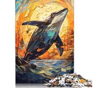500 Piece Humpback Stained Glass Jigsaw Puzzles for Adult Teenagers Home Educational Games DIY Toys 500pcs (52x38cm)