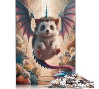500 Piece Hybrid Hedgehog with Dragon Wings Jigsaw Puzzles for Adults Puzzles for Adults Family Activity Jigsaw Puzzles 500pcs (52x38cm)