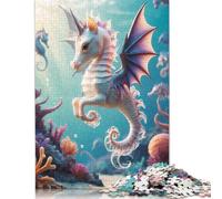 500 Piece Hybrid Unicorn Seahorse Fry Jigsaw Puzzle for Adult Teenagers Wooden Puzzles for Teenagers Gifts Relax Puzzles Games 500pcs (52x38cm)
