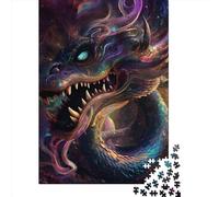 500 Piece Hypnotic Space Dragon Square Puzzles for Adults, Wooden Puzzles Family Entertainment Toys 500pcs (52x38cm)