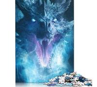 500 Piece Ice Dragons Blizzard Roar Jigsaws for Adults Wood Puzzles Wooden Puzzles Jigsaw Puzzles for Adults 500pcs (52x38cm)