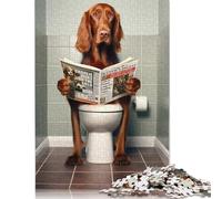 500 Piece Irish Setter on The Toilet Jigsaw Puzzles for Adult Teenagers Wooden Puzzle for Adults And Teenager Puzzle for Adults And Teenager 500pcs (52x38cm)