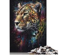 500 Piece Jaguar Painting Puzzles For Adults Wooden Puzzles Brain Teaser Puzzles For Children 500pcs (52x38cm)