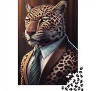 500 Piece Jaguar Suit Animal Clothes 1 Creative Square Jigsaw Puzzles for Adults & Wooden Puzzles Educational Toys 500pcs (52x38cm)