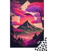 500 Piece Japan Geometric Neon Art Puzzles for Adults Wooden Puzzles Educational Game for Children As A 500pcs (52x38cm)