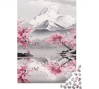 500 Piece Japanese Cherry Square Puzzle for Adults Wooden Puzzles Educational Puzzle Family Game 500pcs (52x38cm)