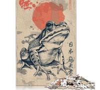 500 Piece Japanese Cottagecore Frog Puzzles for Wooden Puzzles Educational Game for Adult 500pcs (52x38cm)