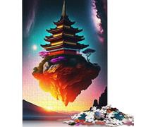 500 Piece Japanese Fantasy Build Square Puzzles for Adults, Wooden Puzzles Family Entertainment Toys 500pcs (52x38cm)