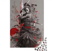 500 Piece Japanese Geisha Samurai Creative Square Jigsaw Puzzles for Adults And Wooden Puzzles Educational Game for Adult 500pcs (52x38cm)