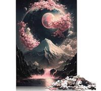 500 Piece Japanese Landscape Neon Creative Square Jigsaw Puzzles for Adults & Wooden Puzzles Stress Relief Puzzle Games And Unique 500pcs (52x38cm)
