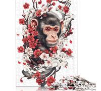 500 Piece Japanese Monkey Tattoo Puzzles for Adults & Wooden Puzzles Educational Puzzle Family Game 500pcs (52x38cm)