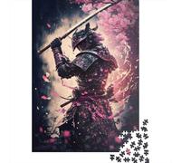 500 Piece Japanese Samurai Square Puzzles for Adults, Wooden Puzzles Toy Wall Decor 500pcs (52x38cm)