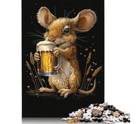 500 Piece Jerboa Beer Creative Square Jigsaw Puzzles for Adults And Wooden Puzzles Educational Game for Adult 500pcs (52x38cm)