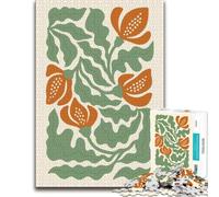 500 Piece Jigsaw Puzzle, Abstract Boho Floral Poster ｜ Modern Botanica