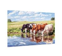 500 Piece Jigsaw Puzzle Animal Jigsaw Puzzles for Adults Cow Impossible Puzzle Challenging High Difficulty Family Activity with Gift Box Packaging, Great Gift Idea for Family Friends 52x38 CM -189y