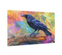 500 Piece Jigsaw Puzzle Animal Jigsaw Puzzles for Adults Crow Impossible Puzzle Challenging High Difficulty Family Activity with Gift Box Packaging, Great Gift Idea for Family Friends 52x38 CM -208y