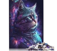 500 Piece Jigsaw Puzzle Astronaut Art Cat Puzzles for Adults Wooden Games Jigsaw Challenge Toy Christmas And Birthday Gifts 500pcs (52x38cm)