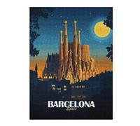 500 Piece Jigsaw Puzzle, Barcelona Spain Sagrada Familia Illustration