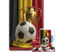 500 Piece Jigsaw Puzzle, Belgium Soccer Championship Trophy and Ball