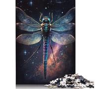 500 Piece Jigsaw Puzzle for Adult Galaxy Dragonfly Jigsaw Puzzles Family Game Wooden Jigsaw 500pcs (52x38cm)
