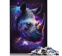 500 Piece Jigsaw Puzzle for Adult Galaxy Rhinoceros Jigsaw Puzzles Family Game Wooden Jigsaw 500pcs (52x38cm)