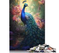 500 Piece Jigsaw Puzzle for Adult Peacock And Cherry Blossom Jigsaw Puzzles Family Game Wooden Jigsaw 500pcs (52x38cm)