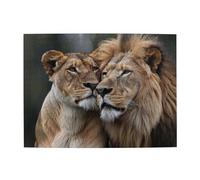 500 Piece Jigsaw Puzzle for Adults,African Lion and Lioness, Puzzles with Letters on Back, Challenging Puzzle for Game Night Home Décor, 15 x 20.4