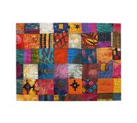 500 Piece Jigsaw Puzzle for Adults,African Textile Patchwork, Puzzles with Letters on Back, Challenging Puzzle for Game Night Home Décor, 15 x 20.4