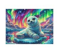 500 Piece Jigsaw Puzzle for Adults Aurora Seal 500 PCS 52×38cm Expert Level Puzzle for Advanced Players Challenging Fun Great for Hobby Enthusiasts Gift