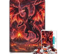 500 Piece Jigsaw Puzzle for Adults, Black Dragon Attacking Ancient City