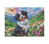500 Piece Jigsaw Puzzle for Adults Border Collie in Flower Field 500 PCS 52×38cm for Dad Stress Relief Challenging Puzzle Perfect for Daily Unwind Hobby Gift